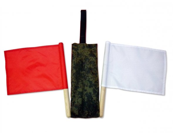 Флажки сигнальные в чехле (красный и белый)