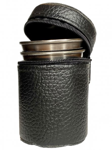 Походный набор стаканчиков &quot;СССР&quot; в кожаном футляре