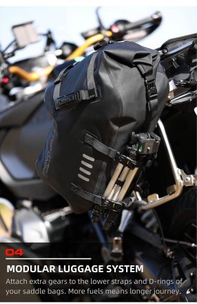 Комплект водонепроницаемых боковых кофров (сумок) Rhinowalk на мотоцикл MT1418/MT1428/MT1448