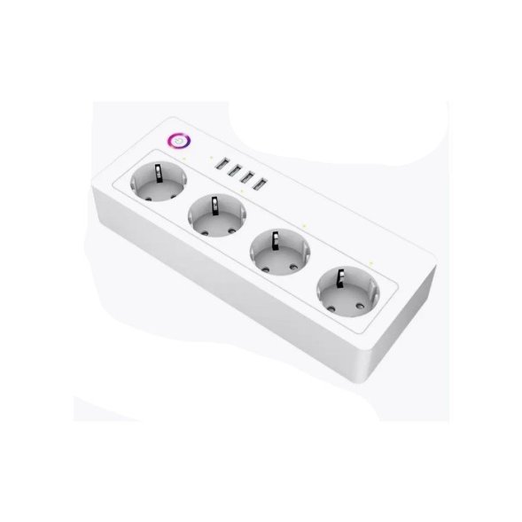 Умный сетевой фильтр с WiFI на 4 розетки 16А и 4 USB