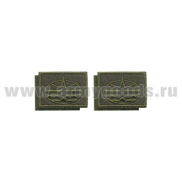 Нашивки вышит. ВКС (нов/обр, оливк.) петличные эмблемы на липучке