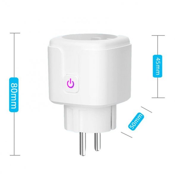 Умная розетка Tuya WiFi, 16А с энергомониторингом