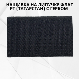Нашивка на липучке флаг РТ (Татарстан) с гербом 8х5см серая