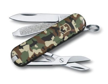 Нож-брелок Victorinox Classic, 58 мм, 7 функ, камуфляжный (0.6223.94)
