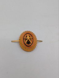 Кокарда металлическая РА малая золотая