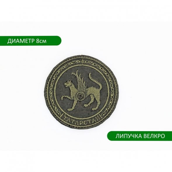 Нашивка, шеврон вышитый на липучке Герб Республики Татарстан, 8см