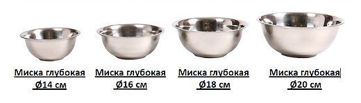Миска глубокая металлическая