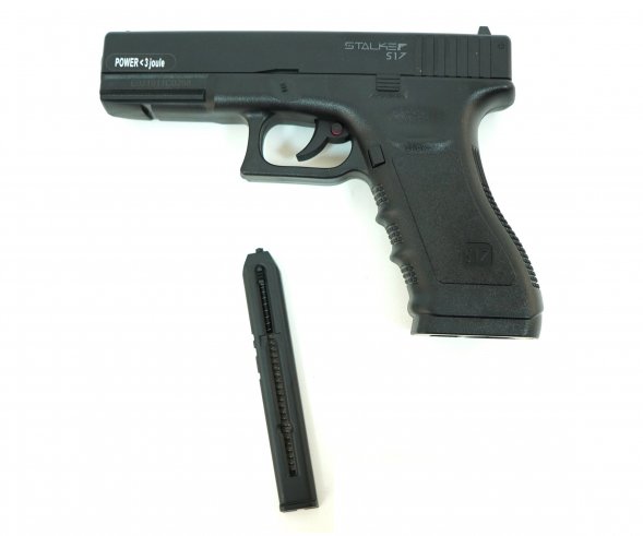 Пистолет пневматический Stalker S17 (аналог "Glock17") 4,5 мм, пласт, 120 м/с, черн.