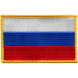 Нашивка на липучке "Флаг России", без надписи,с желтой каймой