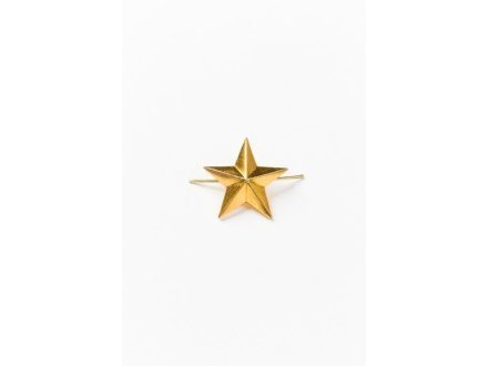 Звезда на погоны металлическая 13 мм золотая