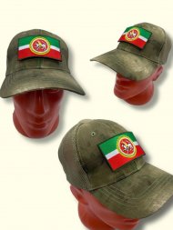 Нашивка на липучке флаг РТ (Татарстан) с гербом 9х5см