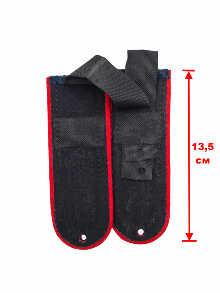 Погоны темно-синие (красный кант) чистые Полиция (ОВД) размер 13,5 см