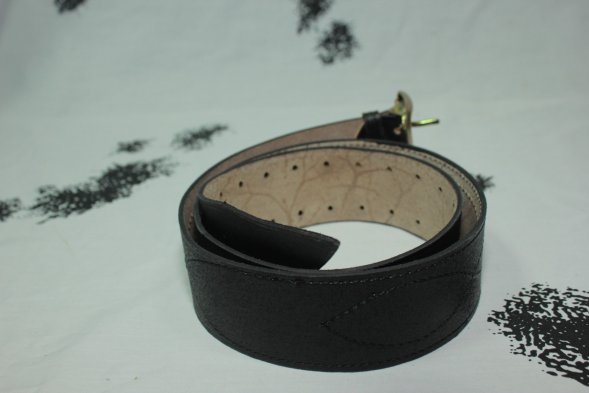 Ремень офицерский кожаный черный