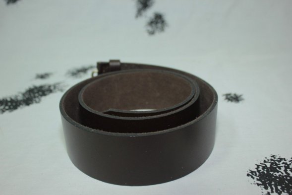 Ремень солдатский кожаный под бляху коричневый