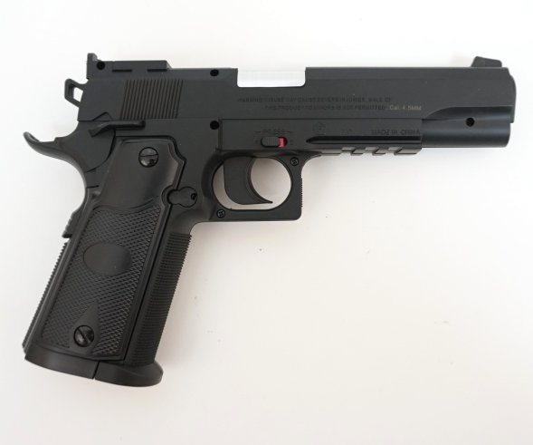 Пистолет пневматический S1911T (аналог "Colt 1911") 4,5мм, пластик, 120 м/с, черный
