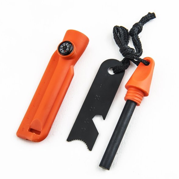 Огниво выживания 6 в 1 (оранжевый)