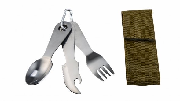 Набор столовых приборов 4 в 1(нож, ложка, вилка, открывашка) Miltec