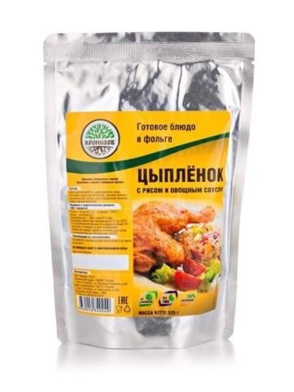 Цыпленок с рисом и овощным соусом 325 гр