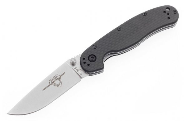 Ontario Rat Model II клинок без покрытия, накладки карбон, сталь D2