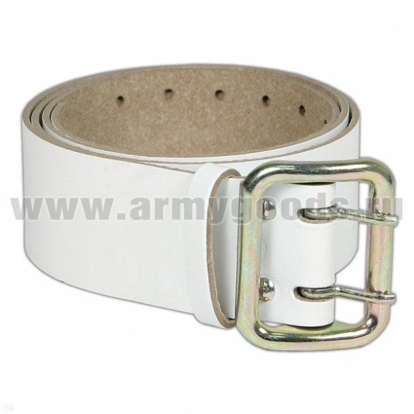 Ремень двухшпеньковый кожзам. белый