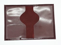 Обложка для удостоверения бордовая нат. кожа