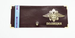 Обложка для удостоверения бордовая нат. кожа