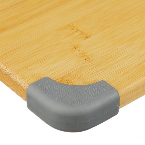 SATOSHI Доска разделочная бамбук, углы силикон, 35х25х1,5см