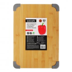 SATOSHI Доска разделочная бамбук, углы силикон, 35х25х1,5см