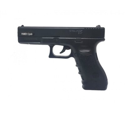 Пистолет пневматический Stalker S17G (аналог "Glock17") 4,5мм, металл-пластик, 120 м/с, черный